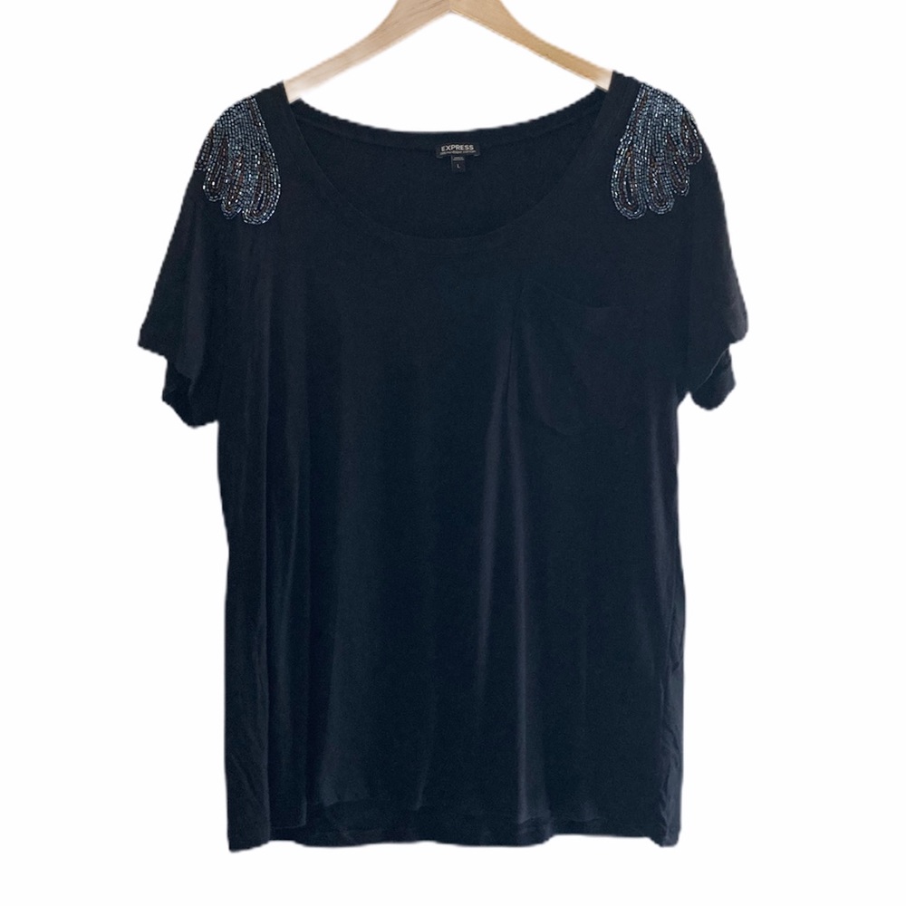 Express Shirt with Beaded Shoulders